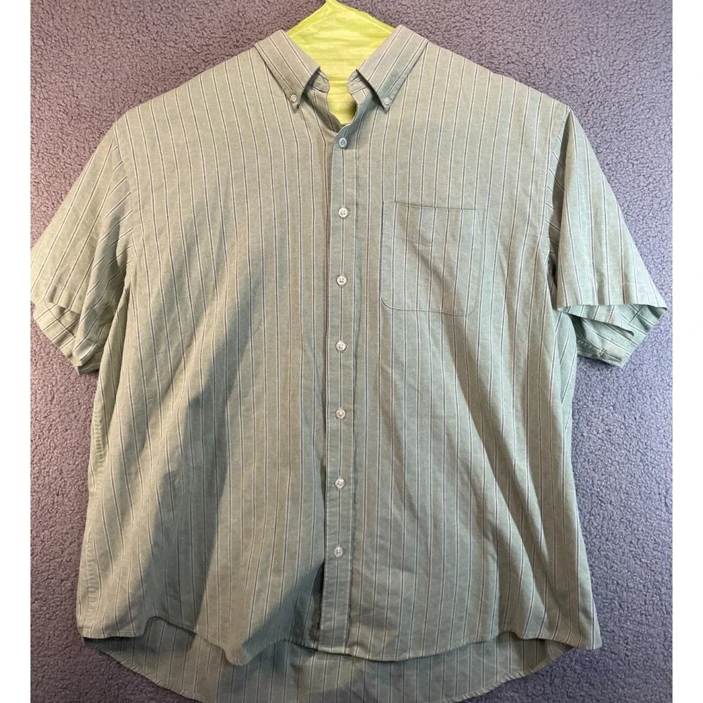 Arrow Button‎ Up Shirt Men's 3XL Short Sleeve Cotton Blend preppy Business